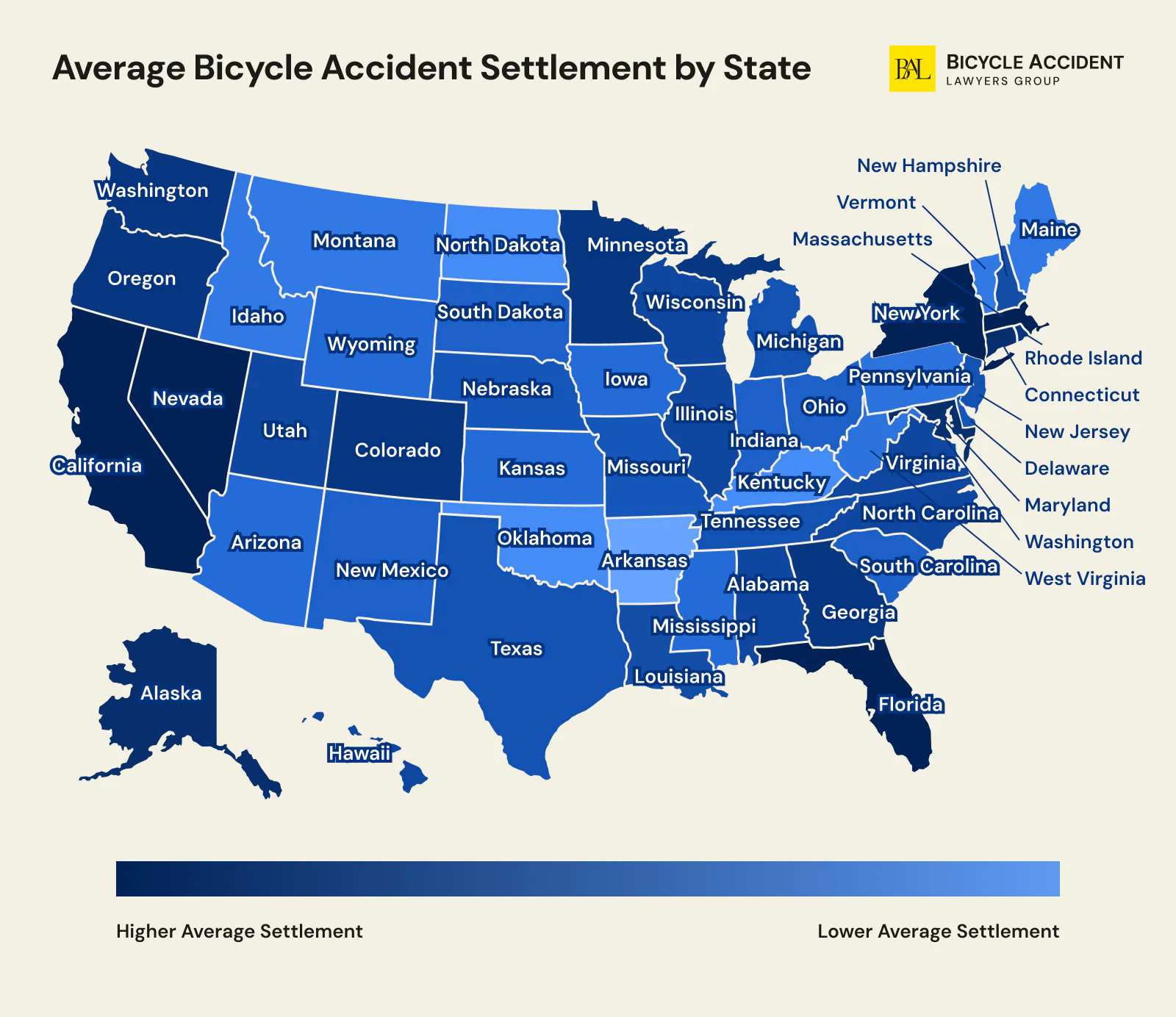 State by State Average Bicycle Accident Settlement