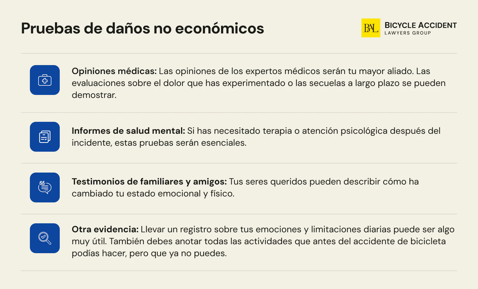 Pruebas de daños no económicos