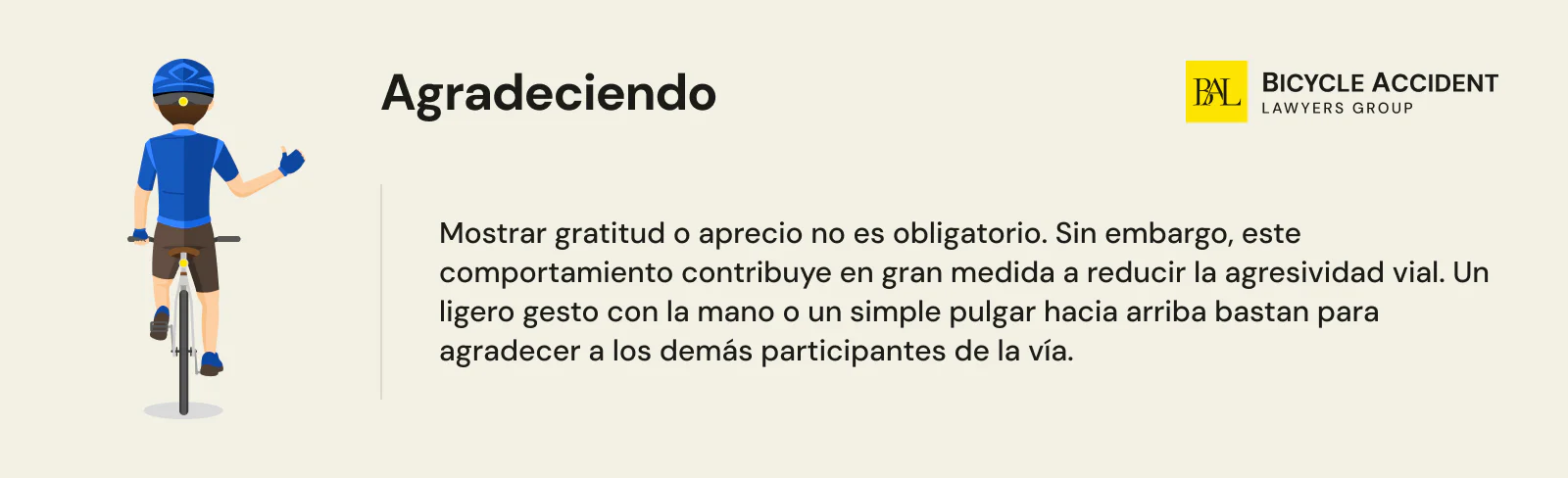 agradeciendo señale manuale para ciclistas