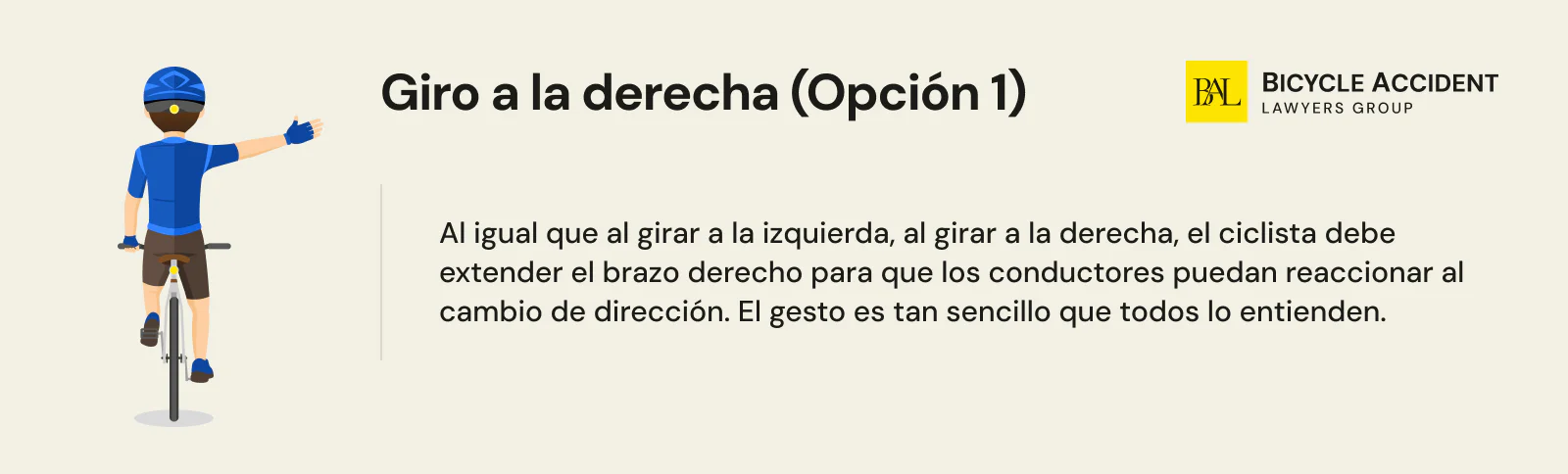 Giro a la derecha Opcion 1 señale manuale para ciclistas