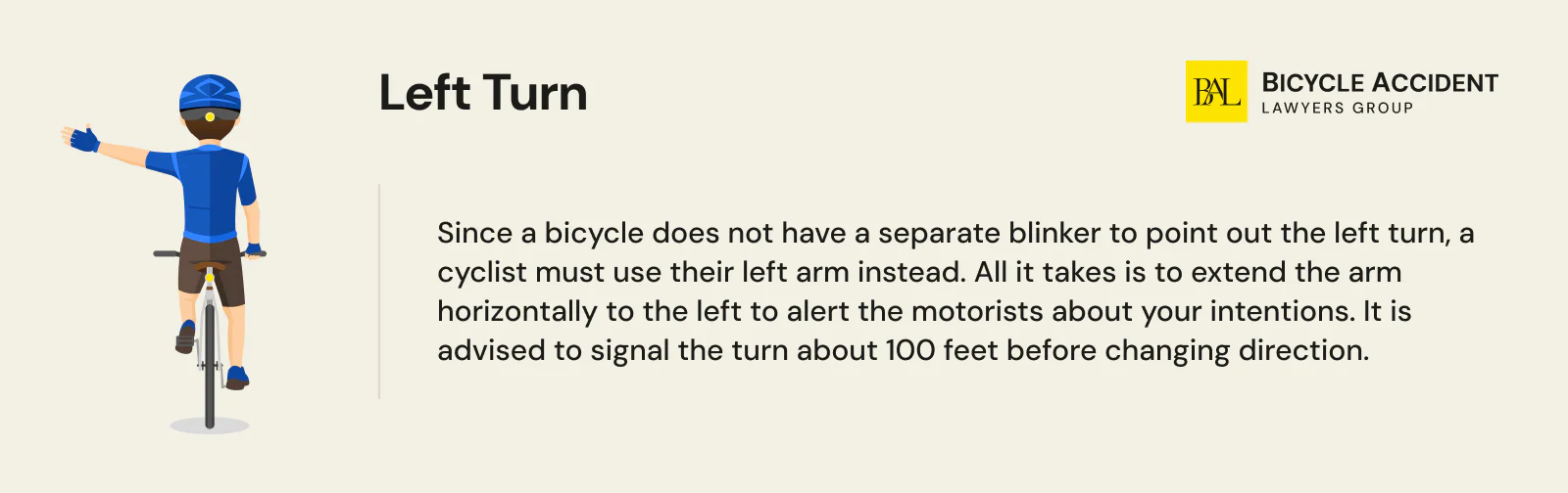 Left turn bike hand signal