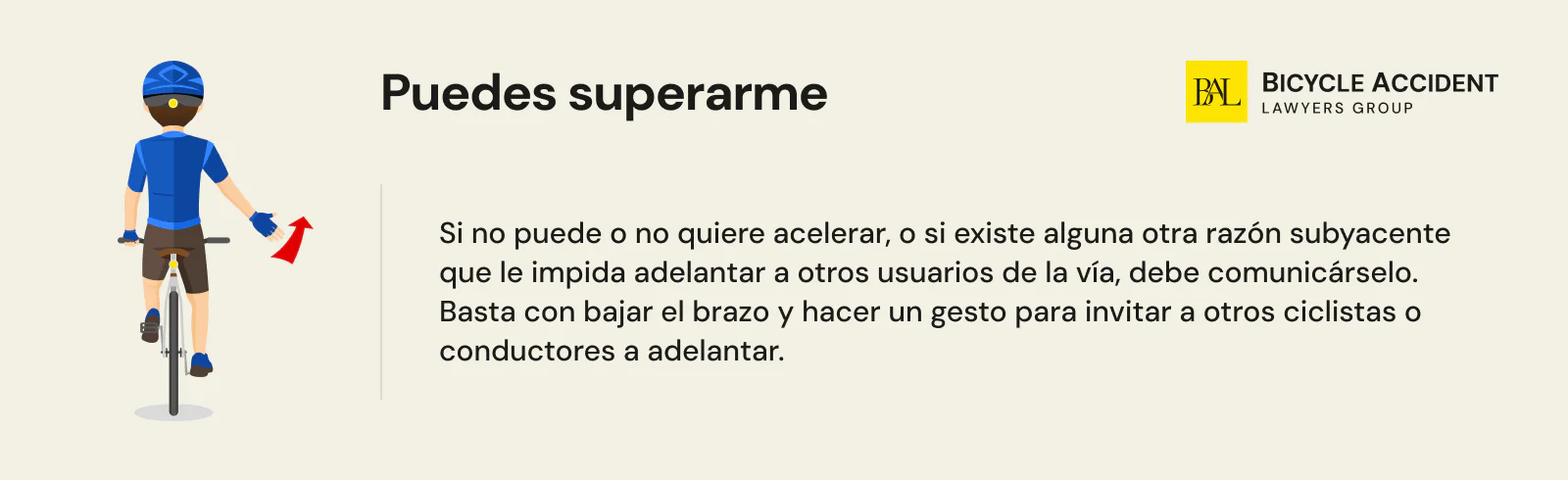 Puedes superarme señale manuale para ciclistas
