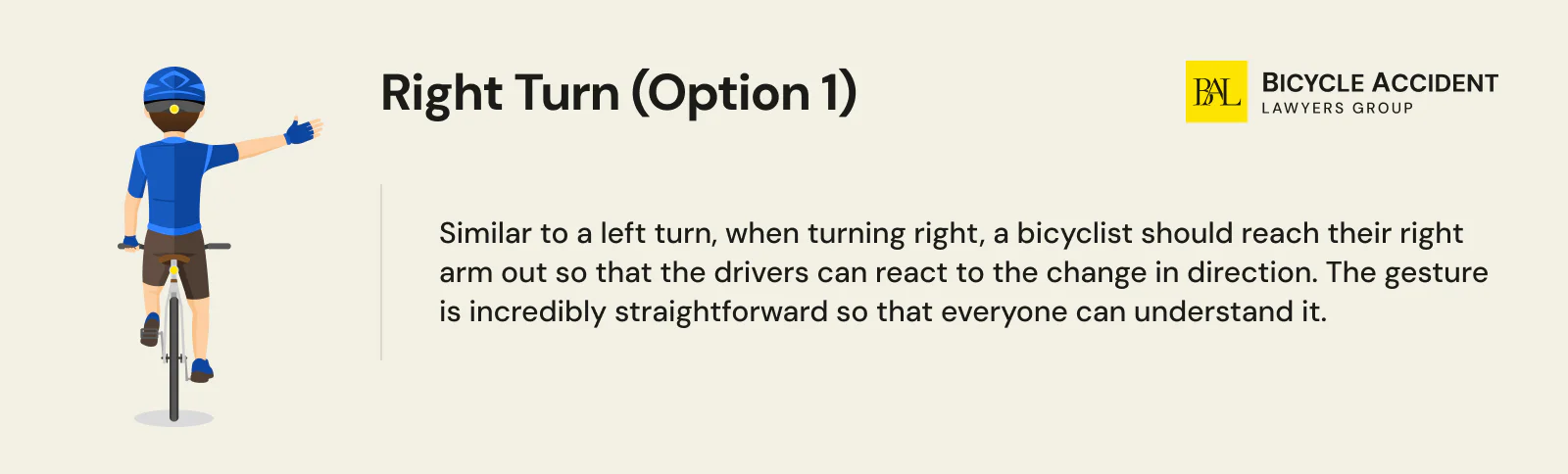 Right turn bike hand signal