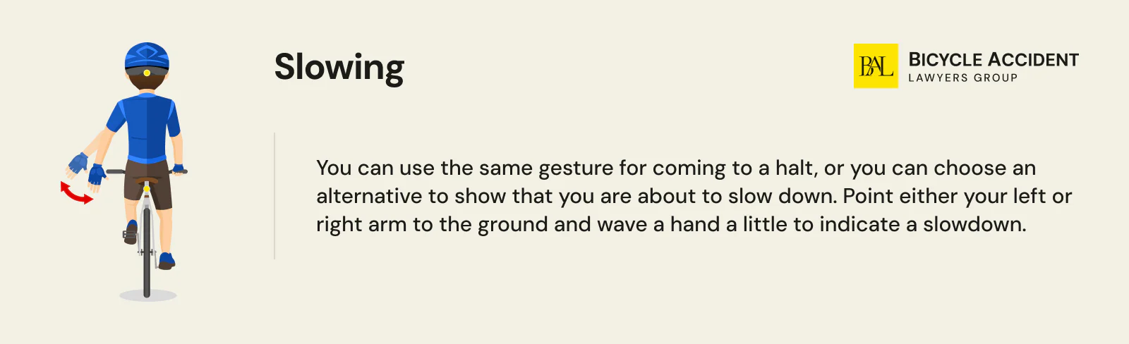 Slowing bike hand signal