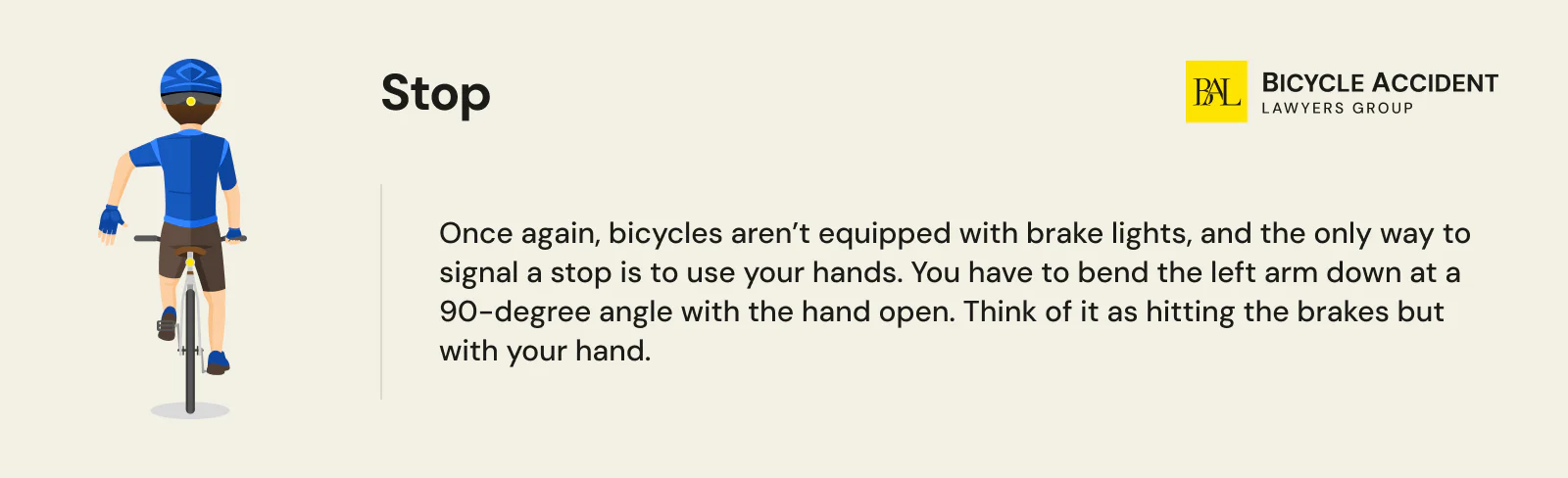 Stop bike hand signal