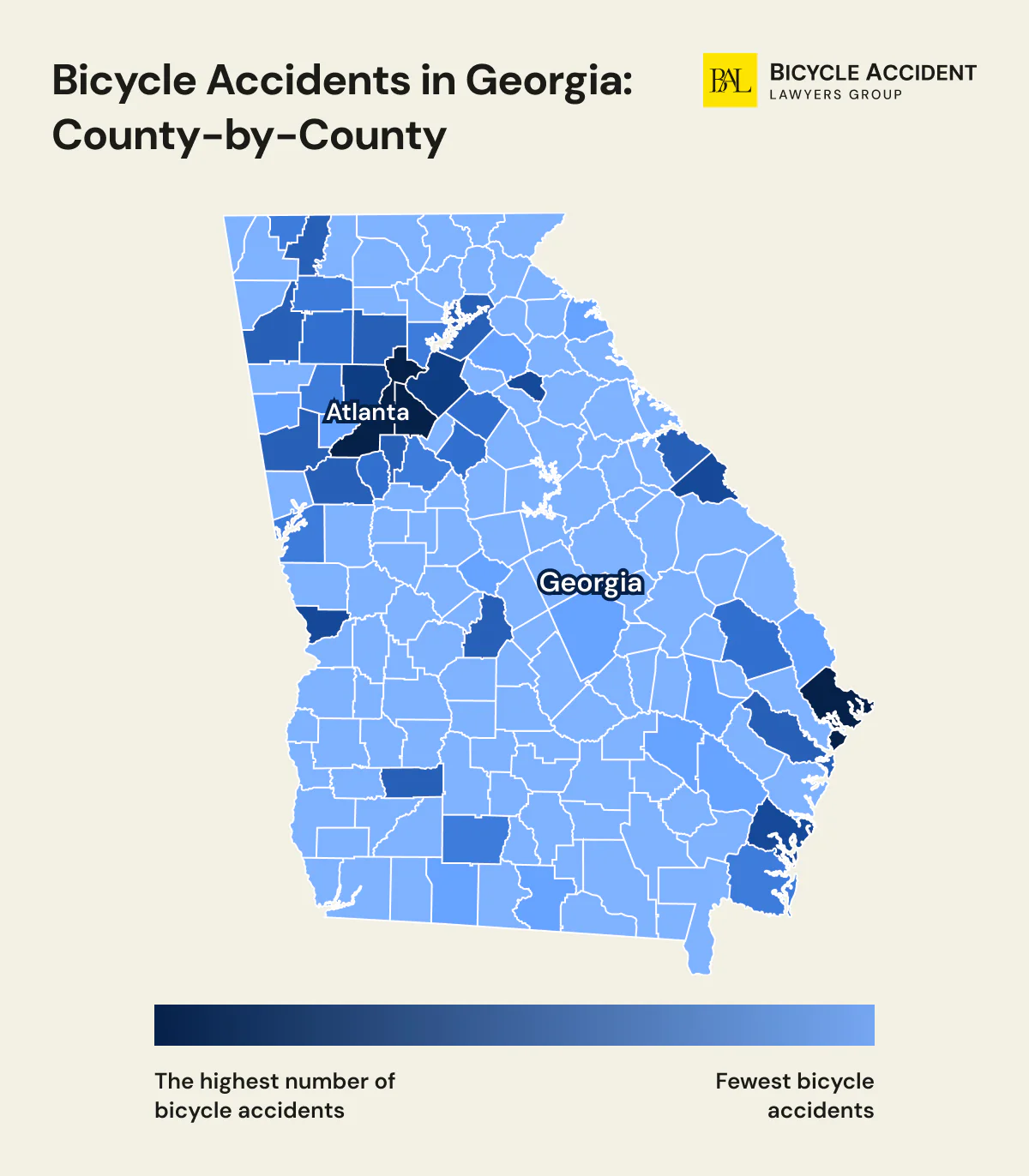 Georgia Bicycle Accident Statistics by County